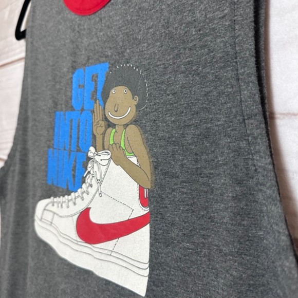 VINTAGE NIKE Orange Tag Cut Off T-Shirt 70's/80's, Size M - Picture 3 of 5